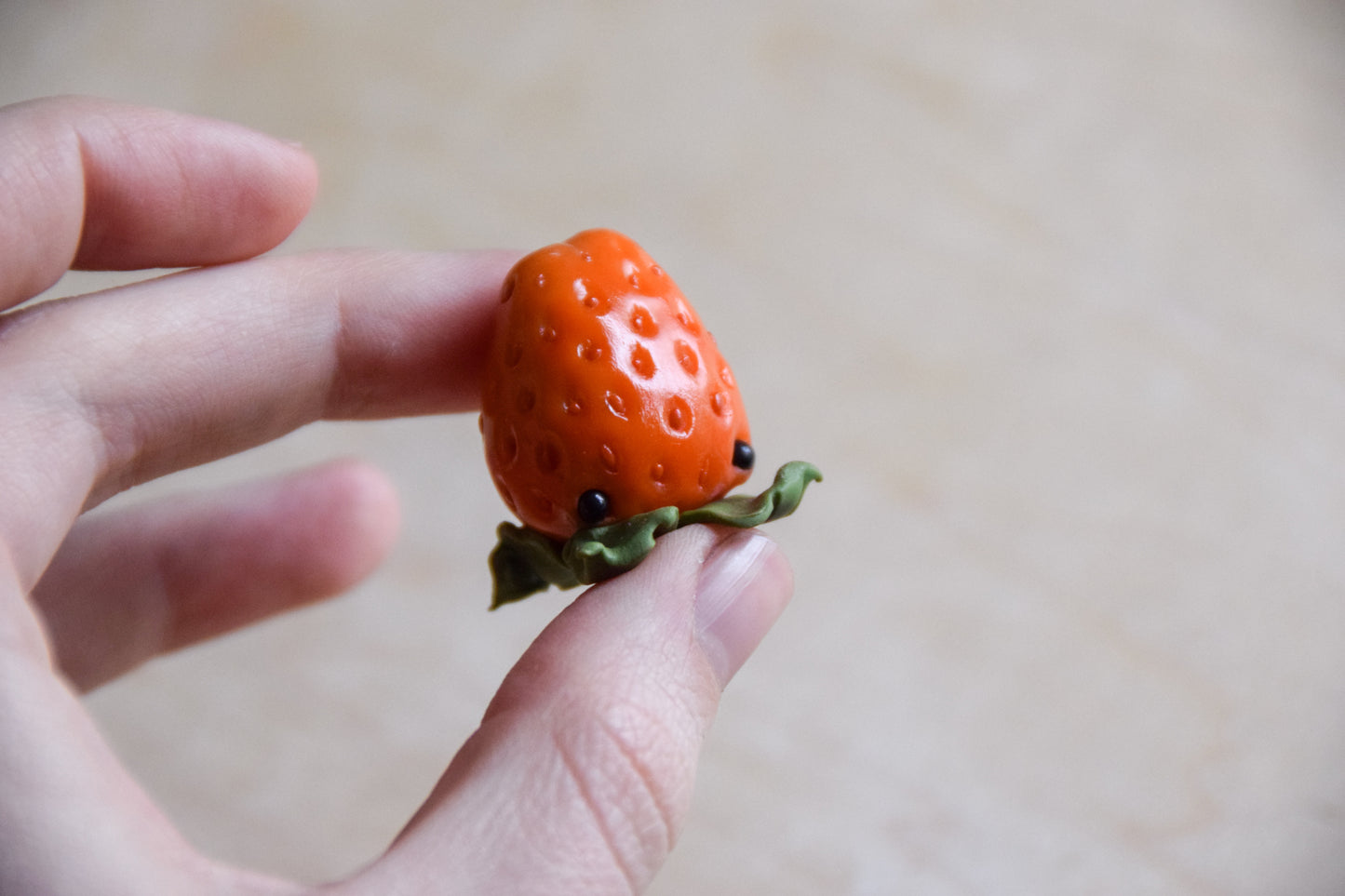 Strawberry Pixie — PolymerClay Figurine