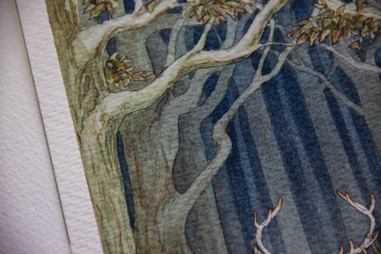White Stag in the Dark Woods - Giclée Art Print