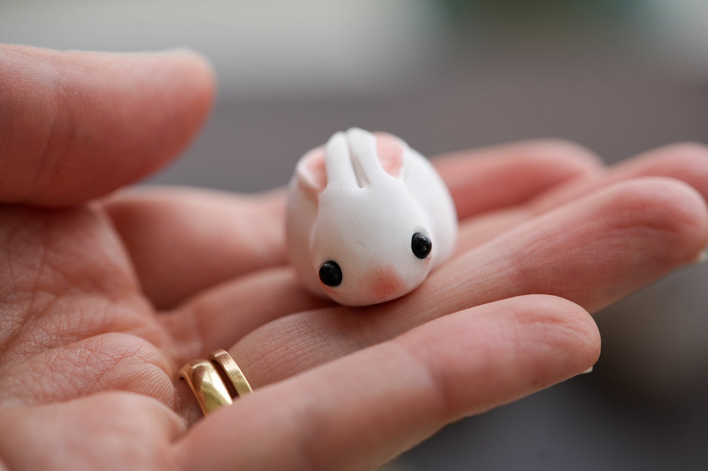Snow Bunny - PolymerClay Figurine