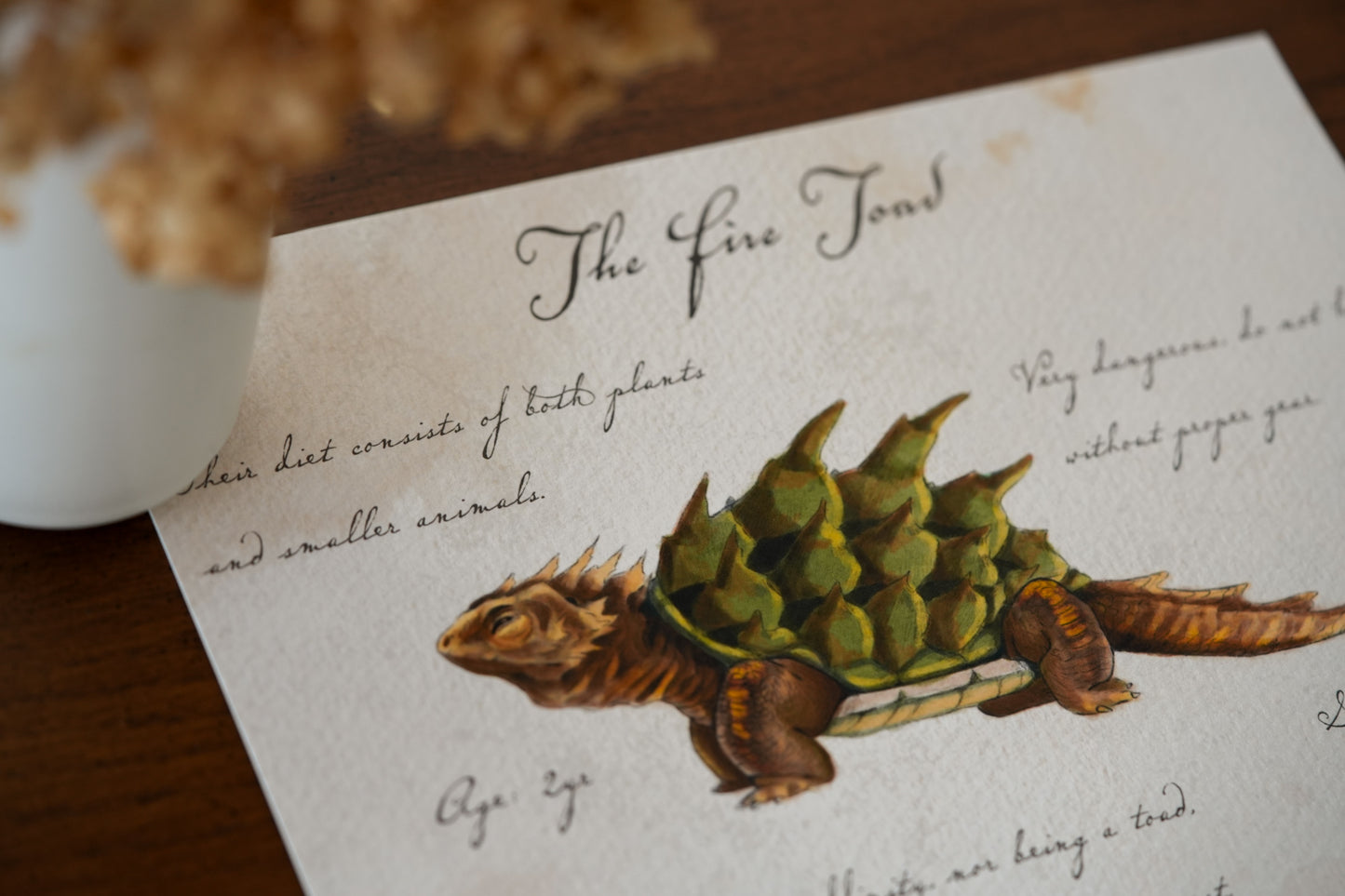 Fire Toad with Notes - Giclée Art Print
