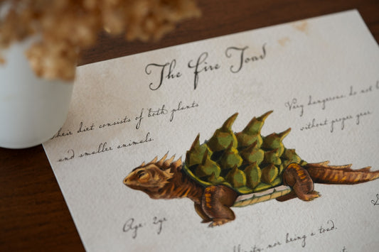 Fire Toad with Notes - Giclée Art Print