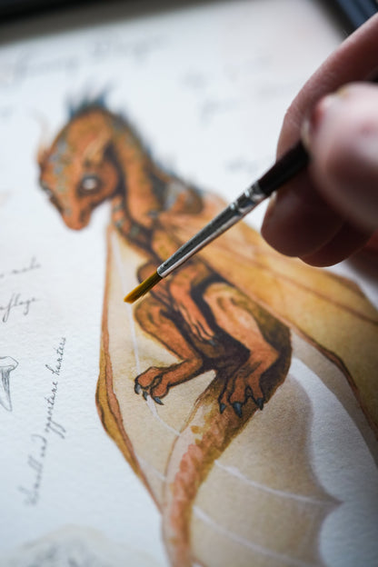 Swamp Dragon with Notes - Giclée Art Print