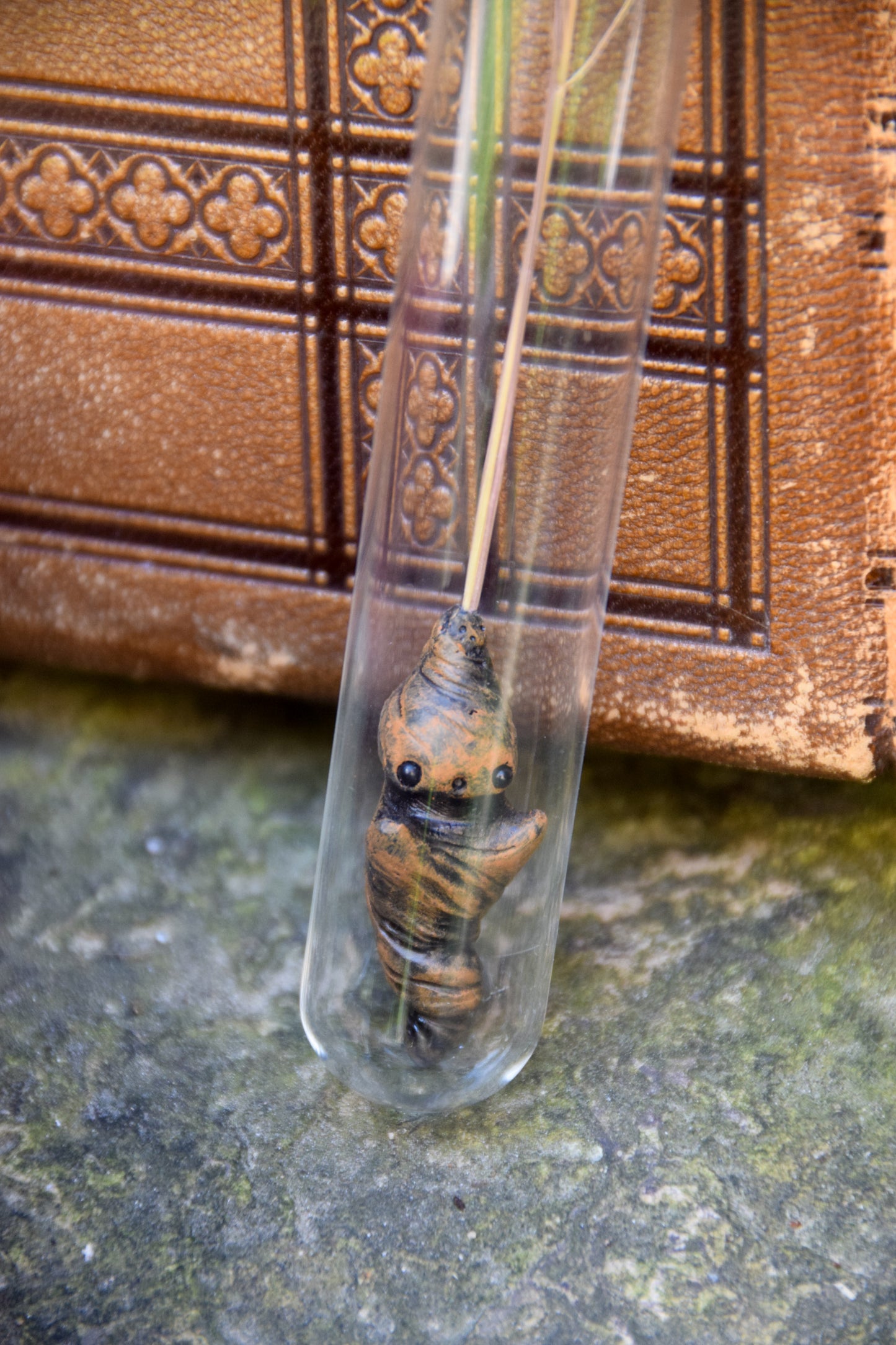 Grass Mandrake - PolymerClay Figurine in a test tube