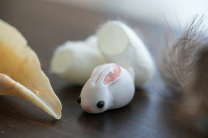 Snow Bunny - PolymerClay Figurine