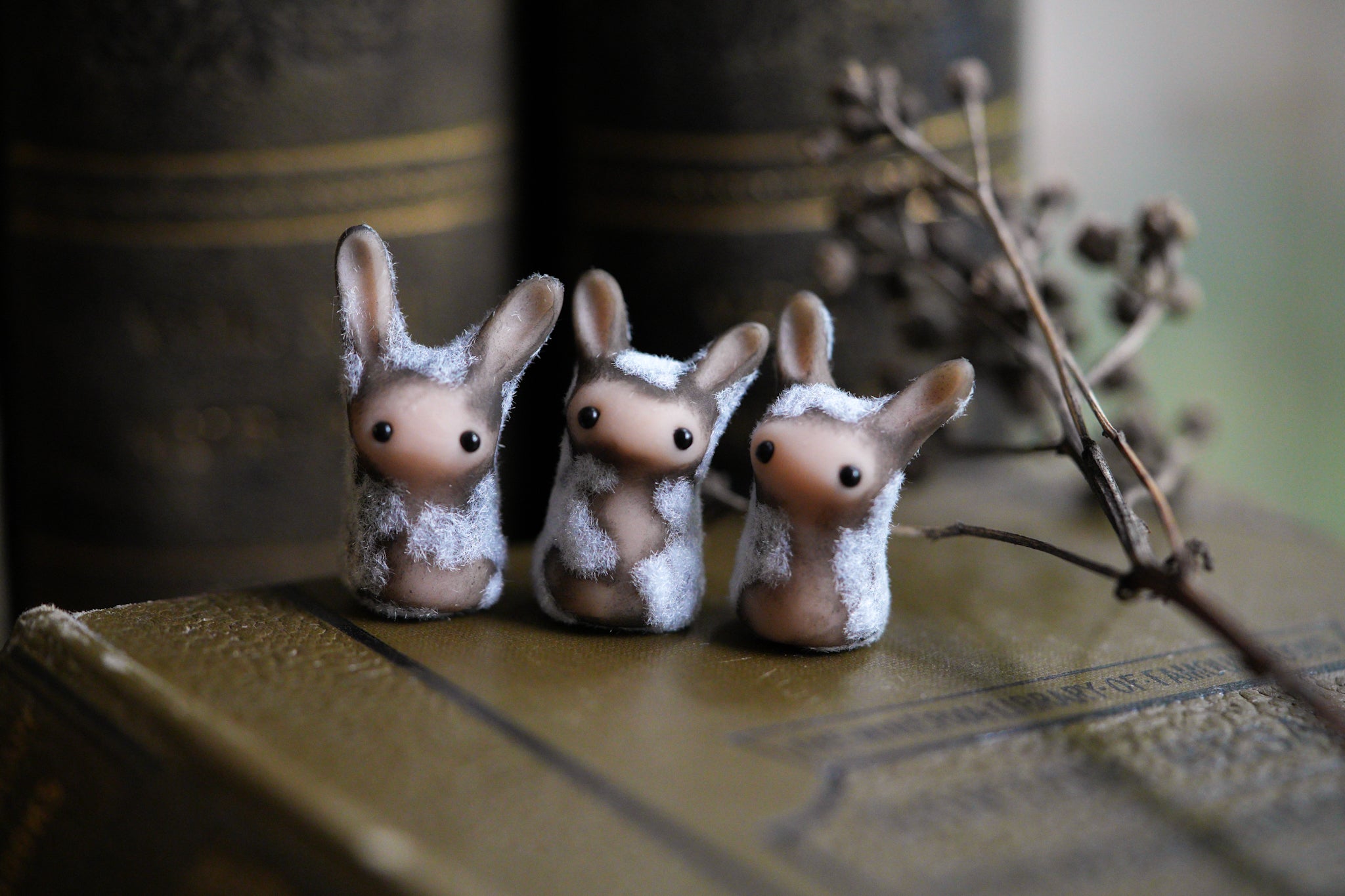 Miniature Dust Bunny — Cute Fantasy PolymerClay Sculpture — Desk