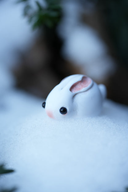 Snow Bunny - PolymerClay Figurine