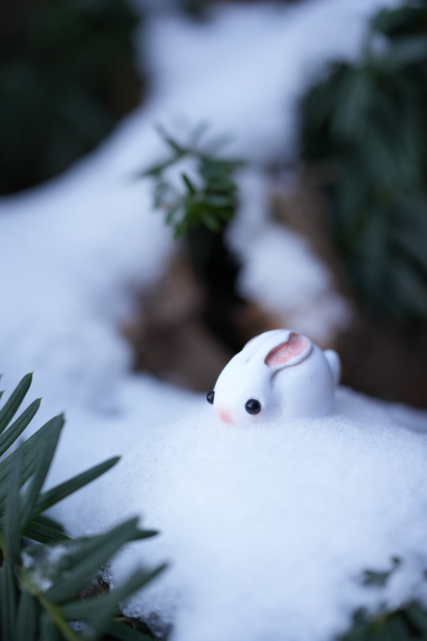 Snow Bunny - PolymerClay Figurine