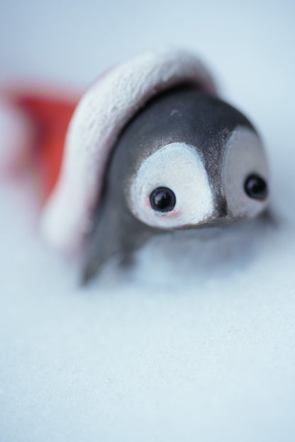 The Christmas Penguin - PolymerClay Figurine