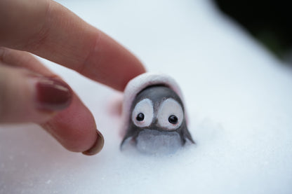 The Christmas Penguin - PolymerClay Figurine