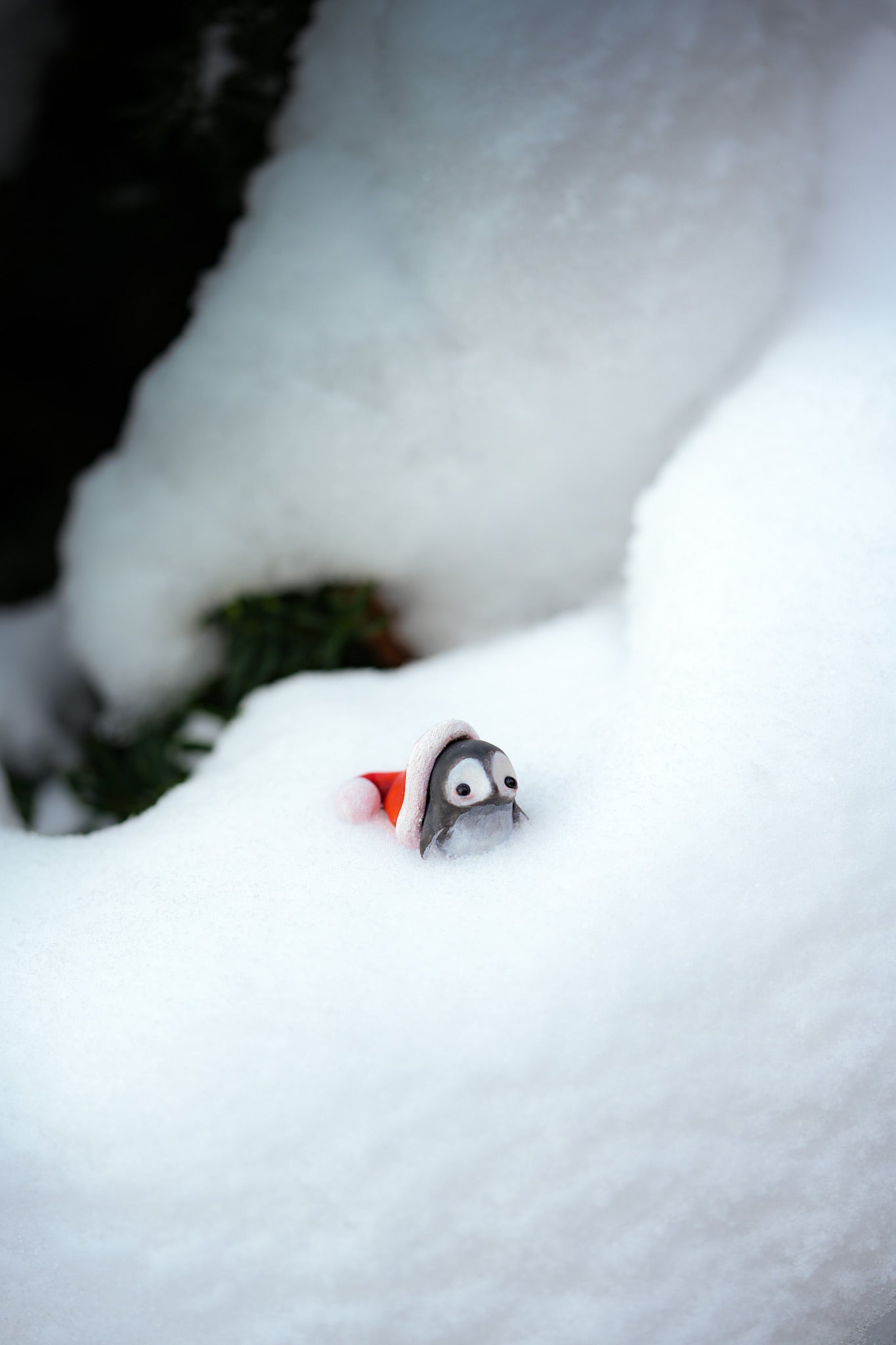The Christmas Penguin - PolymerClay Figurine