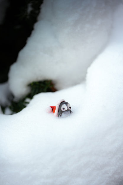 The Christmas Penguin - PolymerClay Figurine